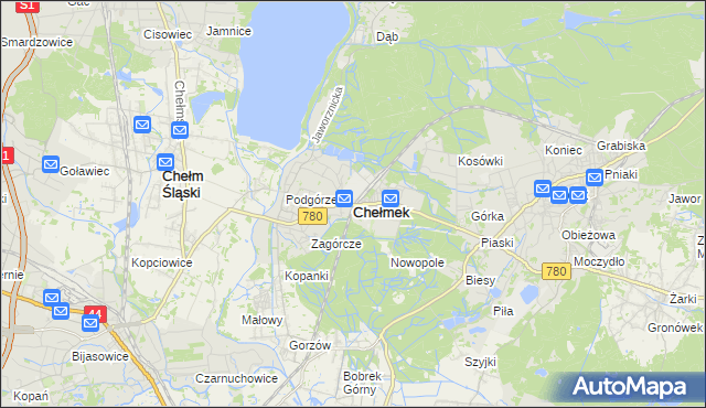 mapa Chełmek powiat oświęcimski, Chełmek powiat oświęcimski na mapie Targeo
