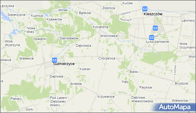 mapa Chorzenice gmina Sulmierzyce, Chorzenice gmina Sulmierzyce na mapie Targeo