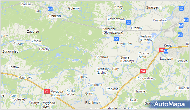 mapa Chotowa, Chotowa na mapie Targeo