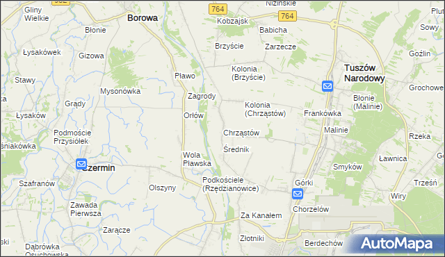 mapa Chrząstów gmina Mielec, Chrząstów gmina Mielec na mapie Targeo