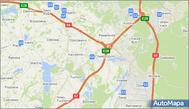 mapa Chwaszczyno, Chwaszczyno na mapie Targeo