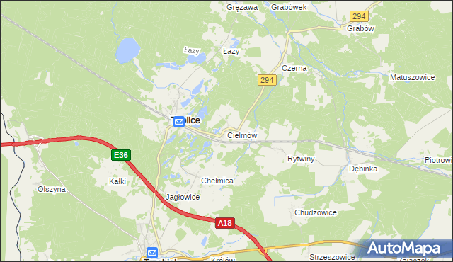 mapa Cielmów, Cielmów na mapie Targeo