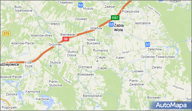 mapa Ciepłe A, Ciepłe A na mapie Targeo