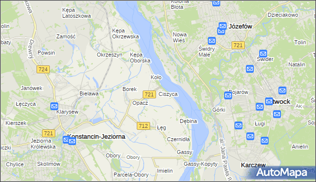 mapa Ciszyca gmina Konstancin-Jeziorna, Ciszyca gmina Konstancin-Jeziorna na mapie Targeo