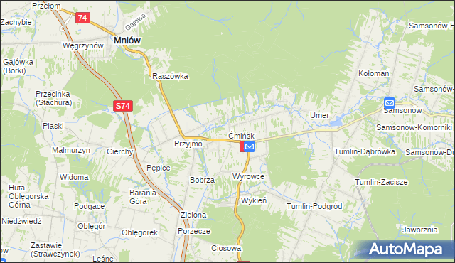 mapa Ćmińsk, Ćmińsk na mapie Targeo