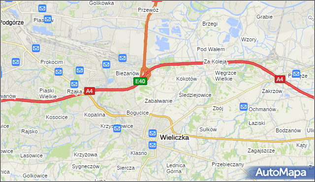 mapa Czarnochowice, Czarnochowice na mapie Targeo