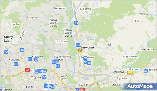 mapa Czerwonak, Czerwonak na mapie Targeo