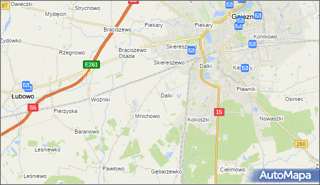 mapa Dalki, Dalki na mapie Targeo