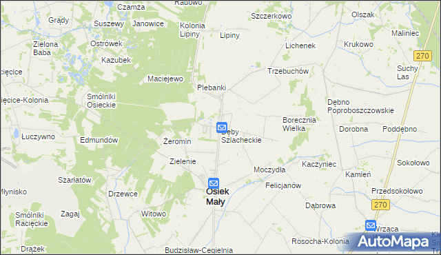 mapa Dęby Szlacheckie, Dęby Szlacheckie na mapie Targeo