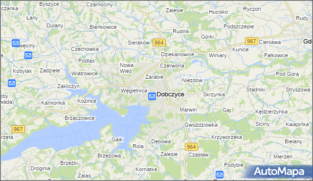 mapa Dobczyce, Dobczyce na mapie Targeo