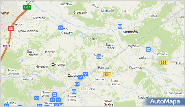 mapa Dobczyn gmina Klembów, Dobczyn gmina Klembów na mapie Targeo