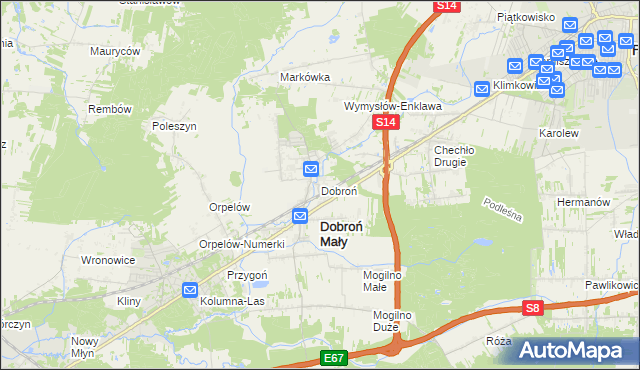 mapa Dobroń, Dobroń na mapie Targeo