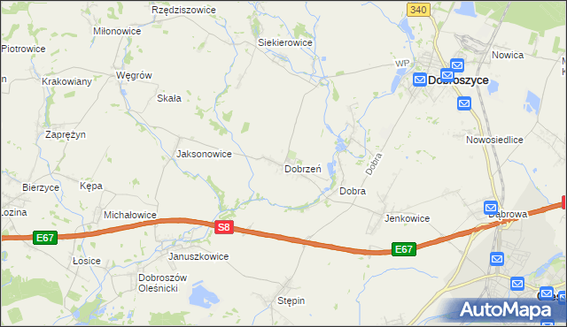 mapa Dobrzeń, Dobrzeń na mapie Targeo