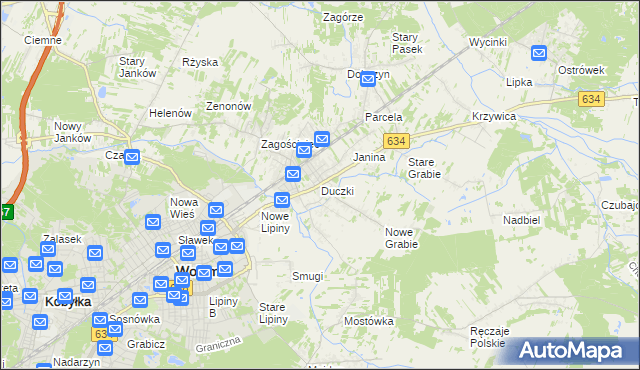 mapa Duczki, Duczki na mapie Targeo