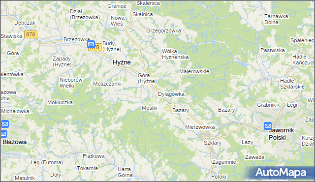 mapa Dylągówka, Dylągówka na mapie Targeo