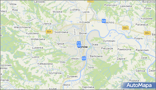mapa Dynów, Dynów na mapie Targeo
