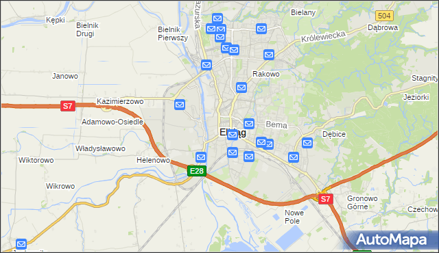 mapa Elbląga, Elbląg na mapie Targeo