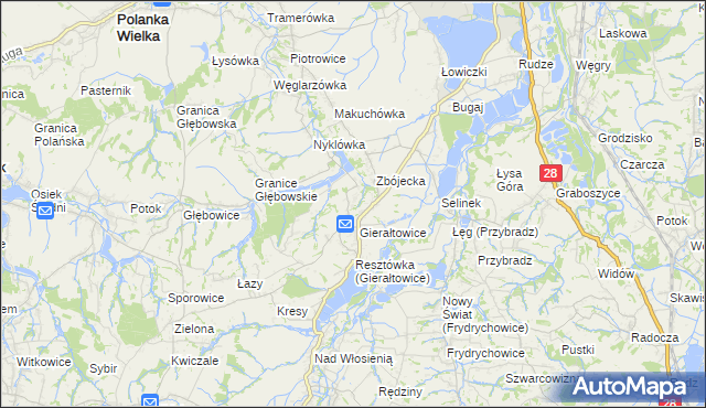 mapa Gierałtowiczki, Gierałtowiczki na mapie Targeo