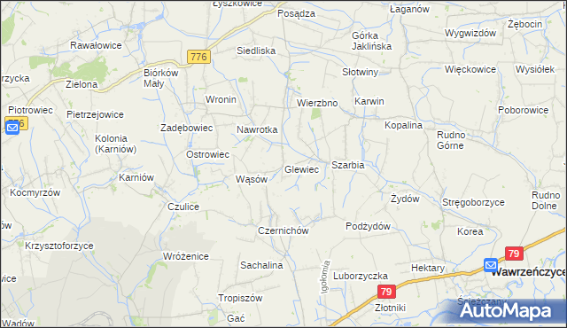 mapa Glewiec, Glewiec na mapie Targeo