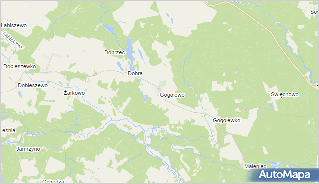 mapa Gogolewo gmina Dębnica Kaszubska, Gogolewo gmina Dębnica Kaszubska na mapie Targeo