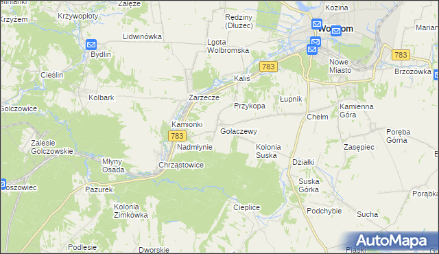 mapa Gołaczewy, Gołaczewy na mapie Targeo