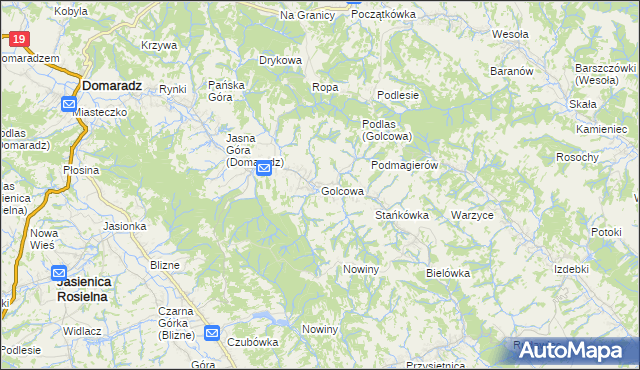 mapa Golcowa, Golcowa na mapie Targeo