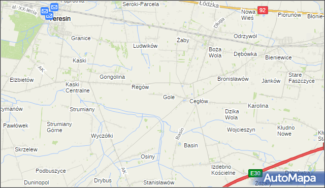 mapa Gole gmina Baranów, Gole gmina Baranów na mapie Targeo