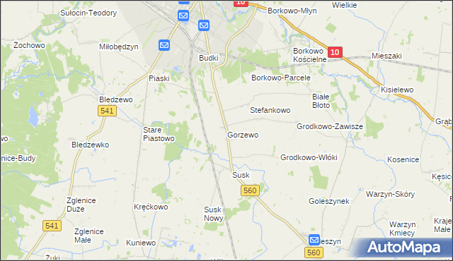 mapa Gorzewo gmina Sierpc, Gorzewo gmina Sierpc na mapie Targeo