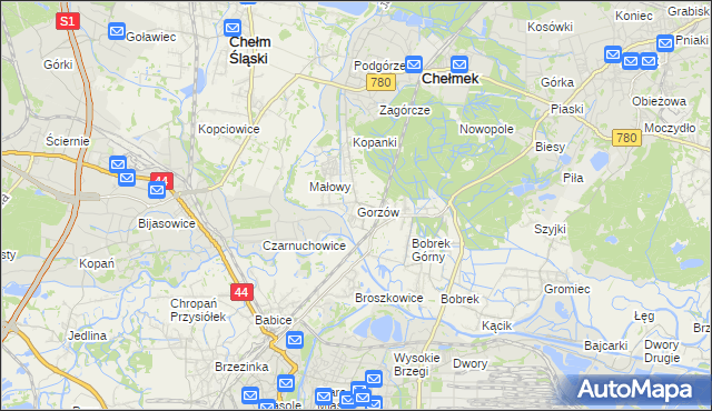 mapa Gorzów, Gorzów na mapie Targeo