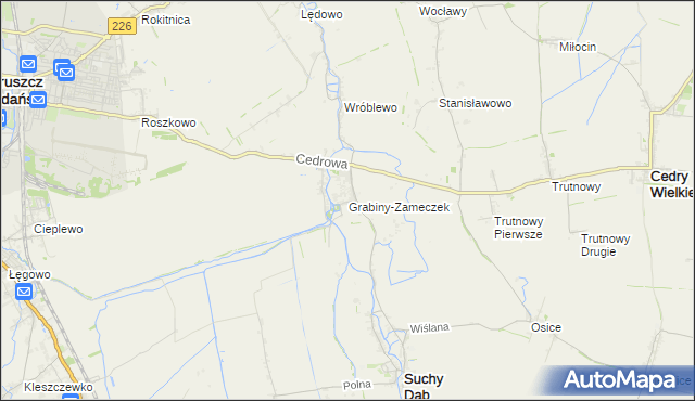 mapa Grabiny-Zameczek, Grabiny-Zameczek na mapie Targeo