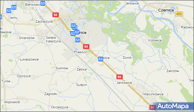 mapa Groblice, Groblice na mapie Targeo