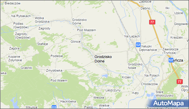 mapa Grodzisko Dolne, Grodzisko Dolne na mapie Targeo