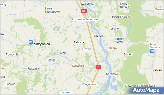 mapa Gzowo, Gzowo na mapie Targeo