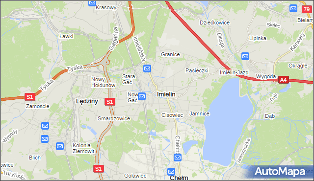 mapa Imielin, Imielin na mapie Targeo