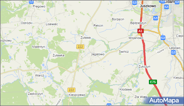 mapa Jagatowo, Jagatowo na mapie Targeo