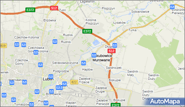 mapa Jakubowice Murowane, Jakubowice Murowane na mapie Targeo