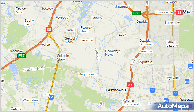 mapa Janczewice, Janczewice na mapie Targeo