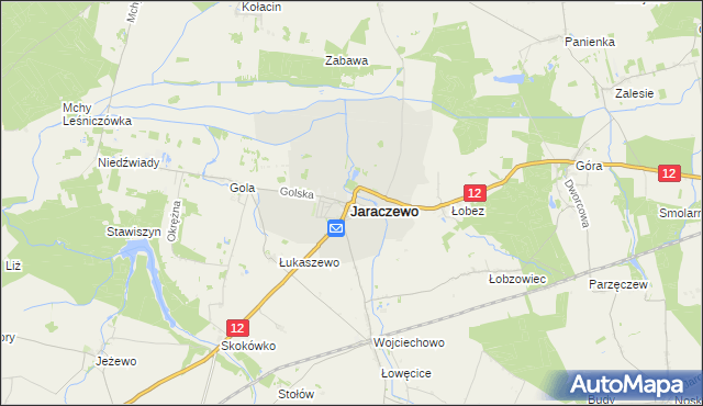 mapa Jaraczewo powiat jarociński, Jaraczewo powiat jarociński na mapie Targeo