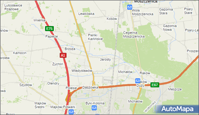 mapa Jarosty, Jarosty na mapie Targeo