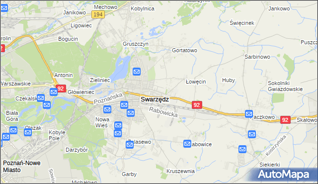 mapa Jasin gmina Swarzędz, Jasin gmina Swarzędz na mapie Targeo