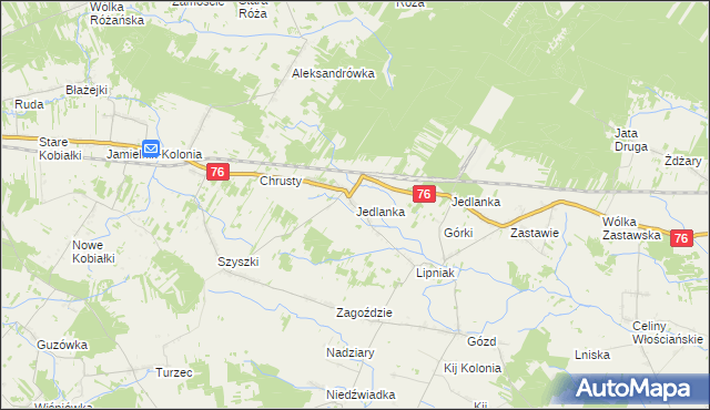 mapa Jedlanka gmina Stoczek Łukowski, Jedlanka gmina Stoczek Łukowski na mapie Targeo