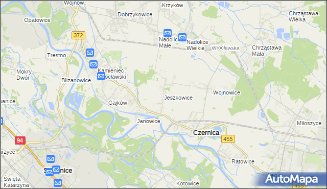 mapa Jeszkowice, Jeszkowice na mapie Targeo