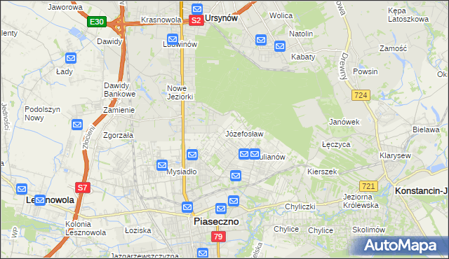 mapa Józefosław, Józefosław na mapie Targeo