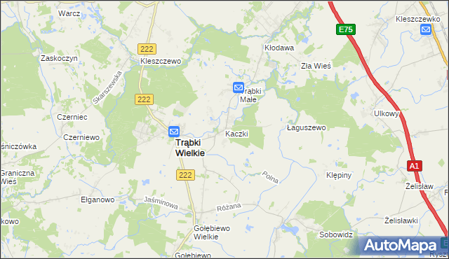 mapa Kaczki, Kaczki na mapie Targeo