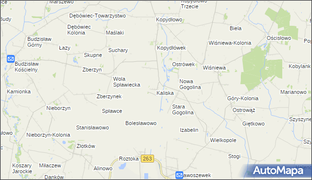 mapa Kaliska gmina Wilczyn, Kaliska gmina Wilczyn na mapie Targeo
