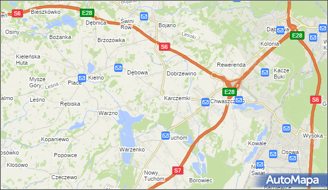 mapa Karczemki gmina Szemud, Karczemki gmina Szemud na mapie Targeo