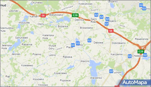 mapa Kielno gmina Szemud, Kielno gmina Szemud na mapie Targeo