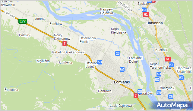 mapa Kiełpin gmina Łomianki, Kiełpin gmina Łomianki na mapie Targeo