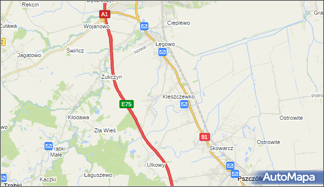 mapa Kleszczewko, Kleszczewko na mapie Targeo