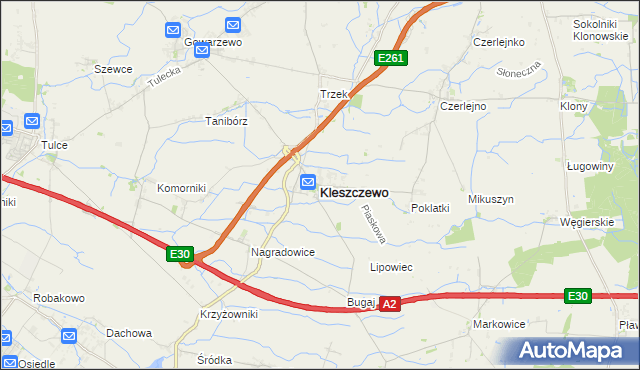 mapa Kleszczewo powiat poznański, Kleszczewo powiat poznański na mapie Targeo